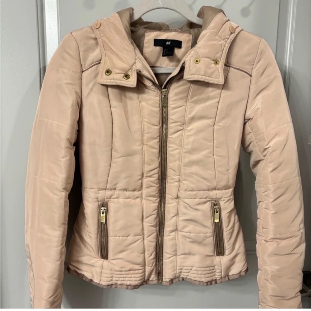 H&M Blush Quilted Utility Jacket
